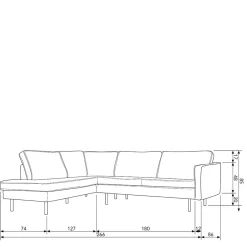 Retro Design Couchecke in Khaki - Afeiro^Wohnen Online