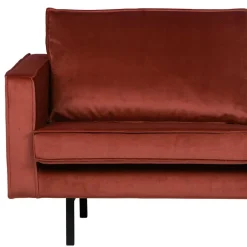 Wohnen Retro Design 2er Couch in Rotbraun Samt - Enzing
