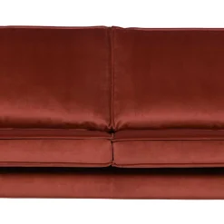 Wohnen Retro Design 2er Couch in Rotbraun Samt - Enzing