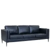 Retro Design Ledercouch in Schwarz - Griffina^Wohnen New