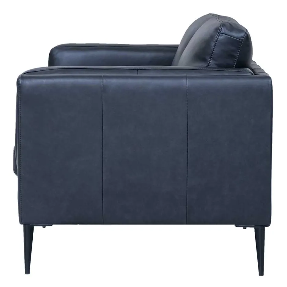 Retro Design Ledercouch in Schwarz - Griffina^Wohnen New