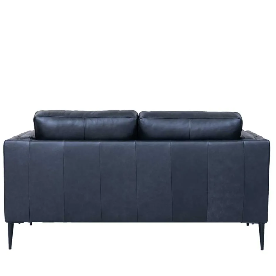 Retro Design Ledercouch in Schwarz - Griffina^Wohnen New