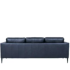 Retro Design Ledercouch in Schwarz - Griffina^Wohnen New