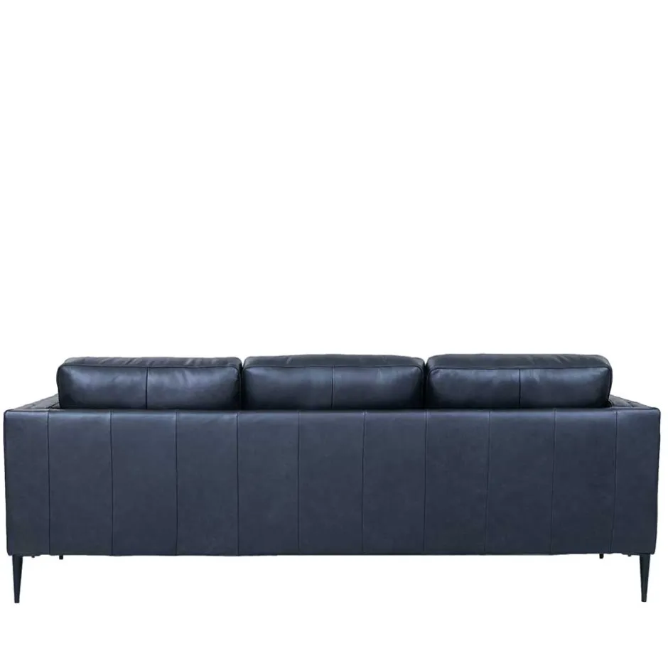 Retro Design Ledercouch in Schwarz - Griffina^Wohnen New