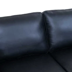 Retro Design Ledercouch in Schwarz - Griffina^Wohnen New