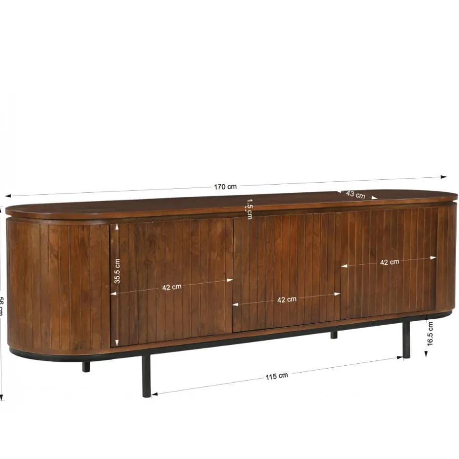 Retro Design Lowboard aus Mangoholz - Galadira^Wohnen