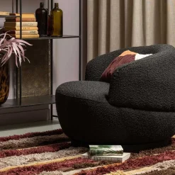 Wohnen Retro Design Sessel aus Boucle Stoff - Fronco