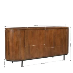 Wohnen Retro Design Sideboard aus Mangoholz - Galadira