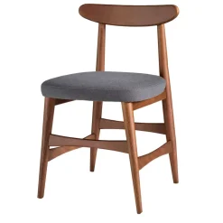 Wohnen Retro Esstischstuhl in Nussbaum Braun & Grau - Translato