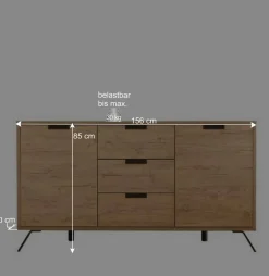 Retro Esszimmer Einrichtung in Eiche - Rodonda (dreiteilig)^Wohnen