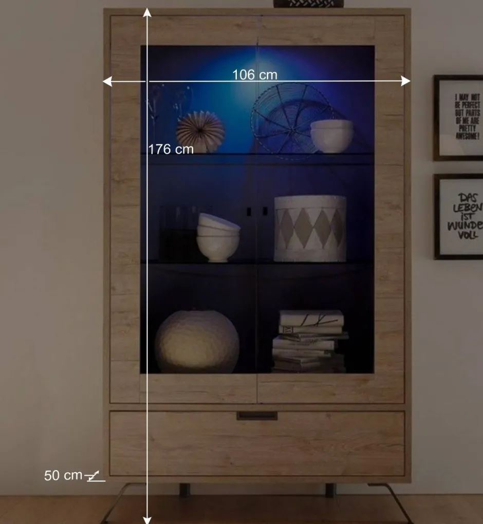 Retro Esszimmer Einrichtung in Eiche - Rodonda (dreiteilig)^Wohnen
