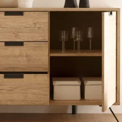 Retro Esszimmer Einrichtung in Eiche - Rodonda (dreiteilig)^Wohnen