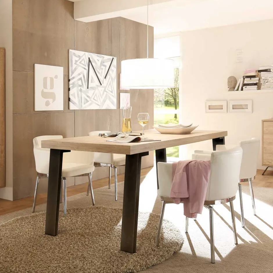 Retro Esszimmer Einrichtung in Eiche - Rodonda (dreiteilig)^Wohnen