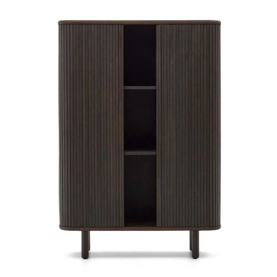 Wohnen Retro Highboard mit Schiebetüren und Fächern - Tadaco