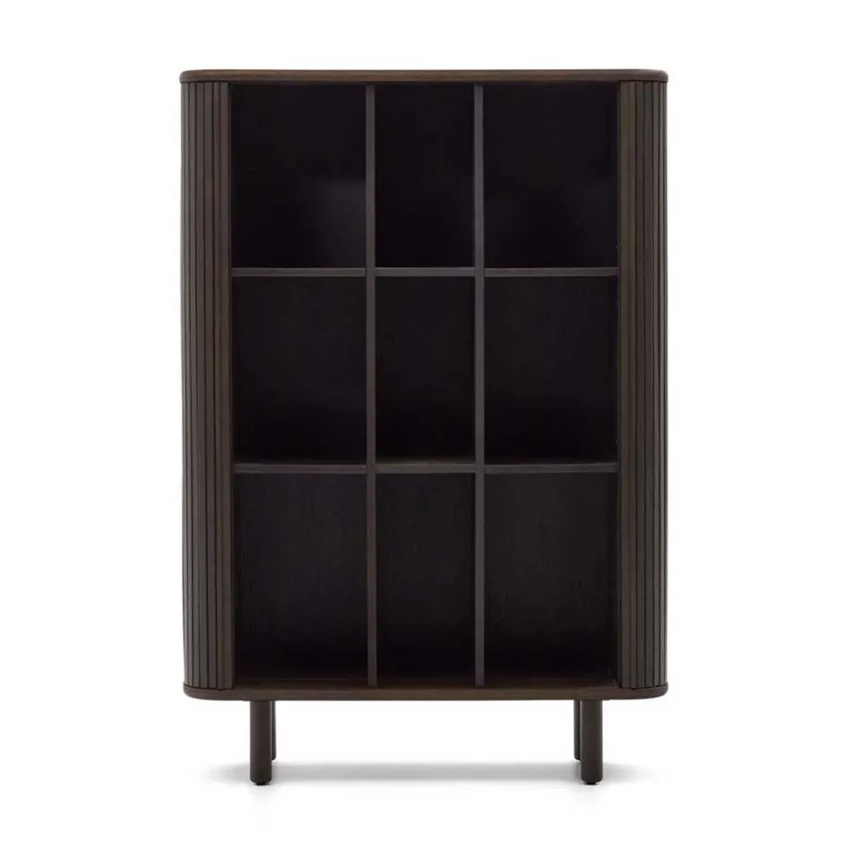 Wohnen Retro Highboard mit Schiebetüren und Fächern - Tadaco