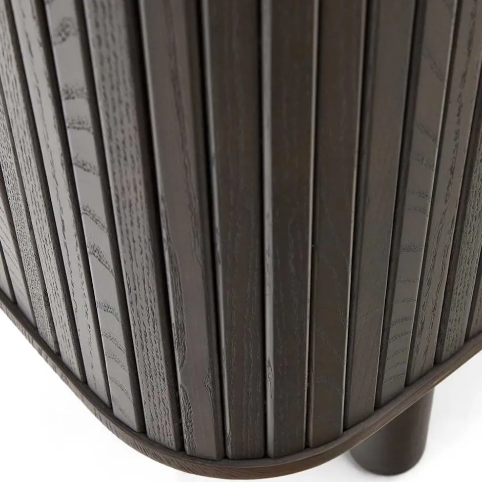 Wohnen Retro Highboard mit Schiebetüren und Fächern - Tadaco