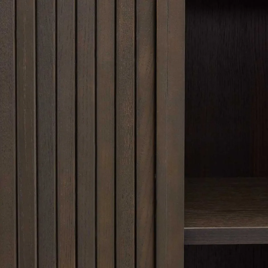 Wohnen Retro Highboard mit Schiebetüren und Fächern - Tadaco