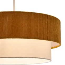 Wohnen Retro Hängeleuchte in Senfgelb Cord - Dunedin