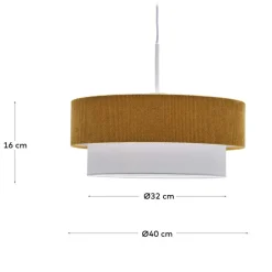 Wohnen Retro Hängeleuchte in Senfgelb Cord - Dunedin