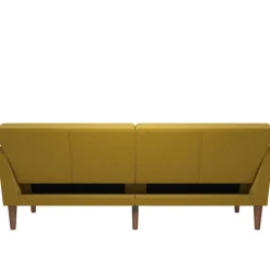 Wohnen Retro Klappcouch in Senfgelb und Natur - Fiby