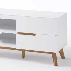 Retro Lowboard für Fernseher Valezianos in Weiß^Wohnen Online