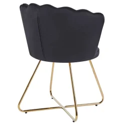 Wohnen Retro Muschelstühle in Schwarz Samt - Rubins (2er Set)