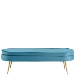 Wohnen Retro Polsterbank in ovaler Form - Navanna