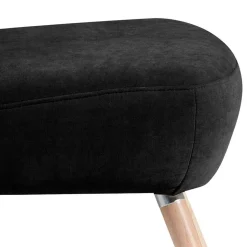 Wohnen Retro Polstersessel in Schwarz Velours - Adaliz