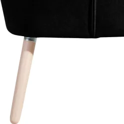 Wohnen Retro Polstersessel in Schwarz Velours - Adaliz