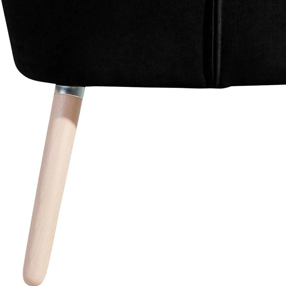 Wohnen Retro Polstersessel in Schwarz Velours - Adaliz