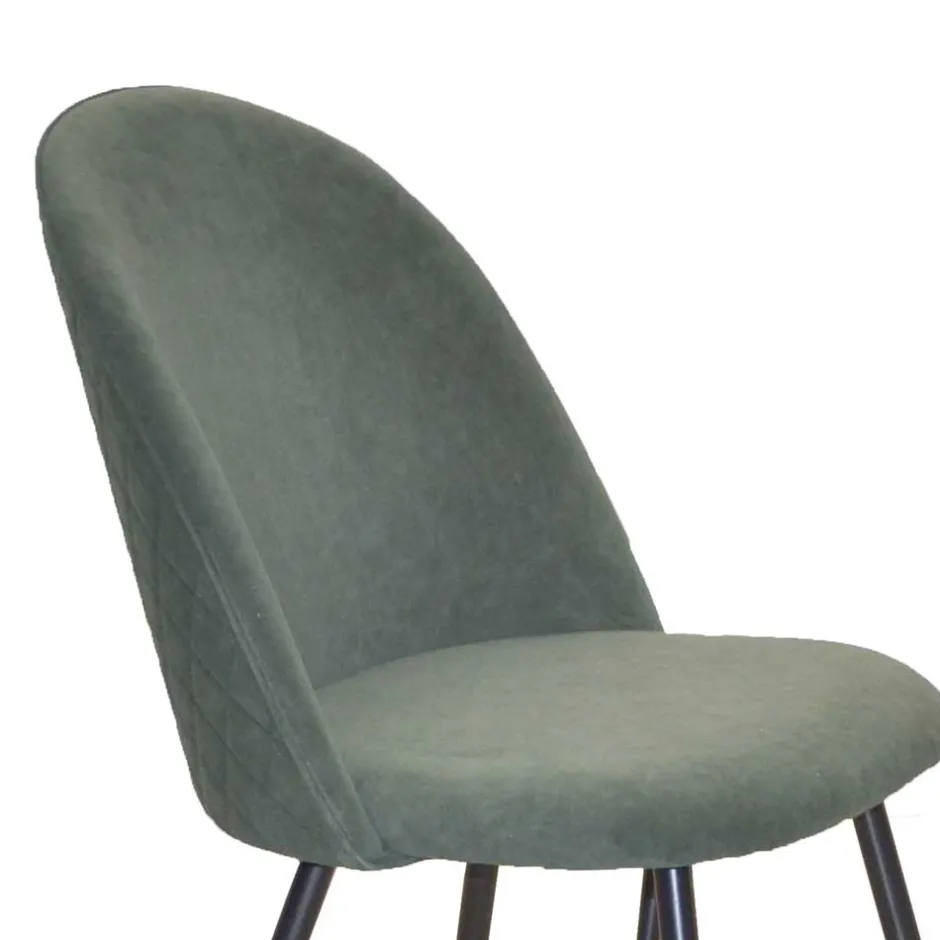 Wohnen Retro Polsterstühle in Oliv Grün - Perry (4er Set)