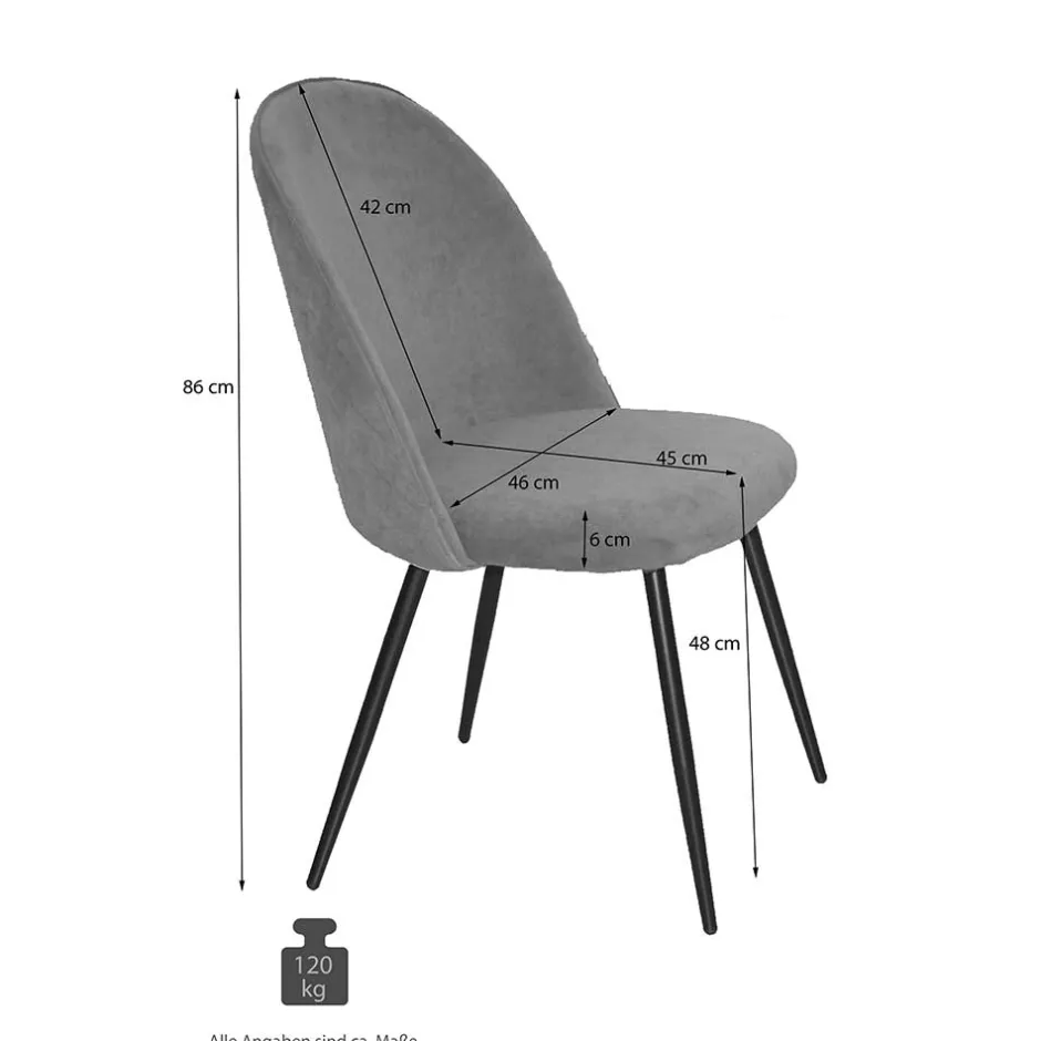 Wohnen Retro Polsterstühle in Oliv Grün - Perry (4er Set)