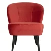 Wohnen Retro Samtsessel in Rot & Schwarz - Dumarkus