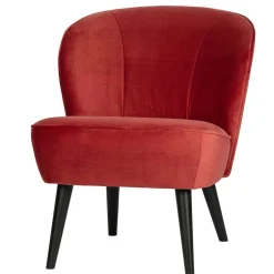 Wohnen Retro Samtsessel in Rot & Schwarz - Dumarkus