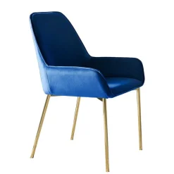 Retro Samtstühle in Blau & Gold - Angora (2er Set)^Wohnen Hot