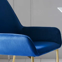 Retro Samtstühle in Blau & Gold - Angora (2er Set)^Wohnen Hot