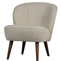 Wohnen Retro Sessel aus Webplüsch in Off-White - Phinia