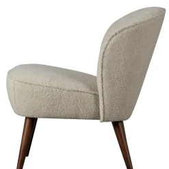 Wohnen Retro Sessel aus Webplüsch in Off-White - Phinia