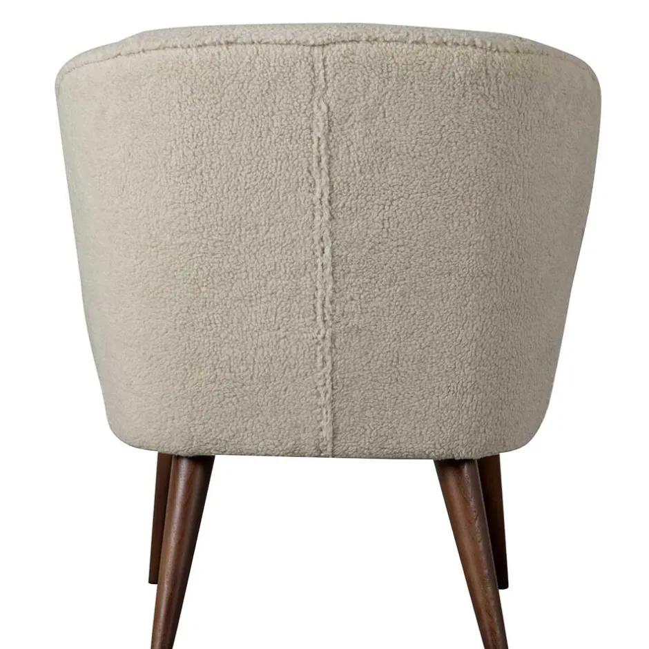 Wohnen Retro Sessel aus Webplüsch in Off-White - Phinia