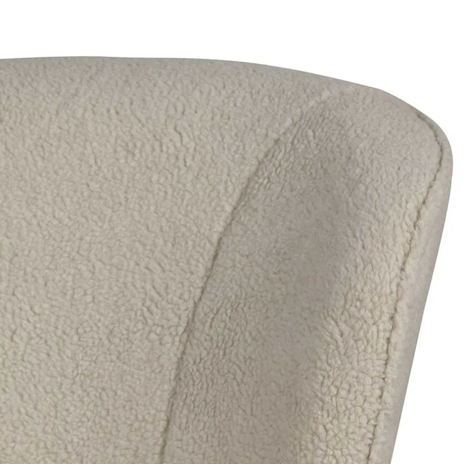 Wohnen Retro Sessel aus Webplüsch in Off-White - Phinia