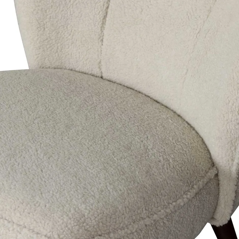 Wohnen Retro Sessel aus Webplüsch in Off-White - Phinia