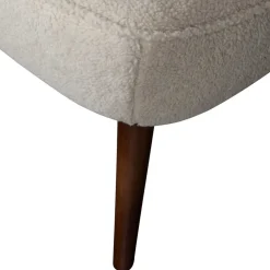 Wohnen Retro Sessel aus Webplüsch in Off-White - Phinia