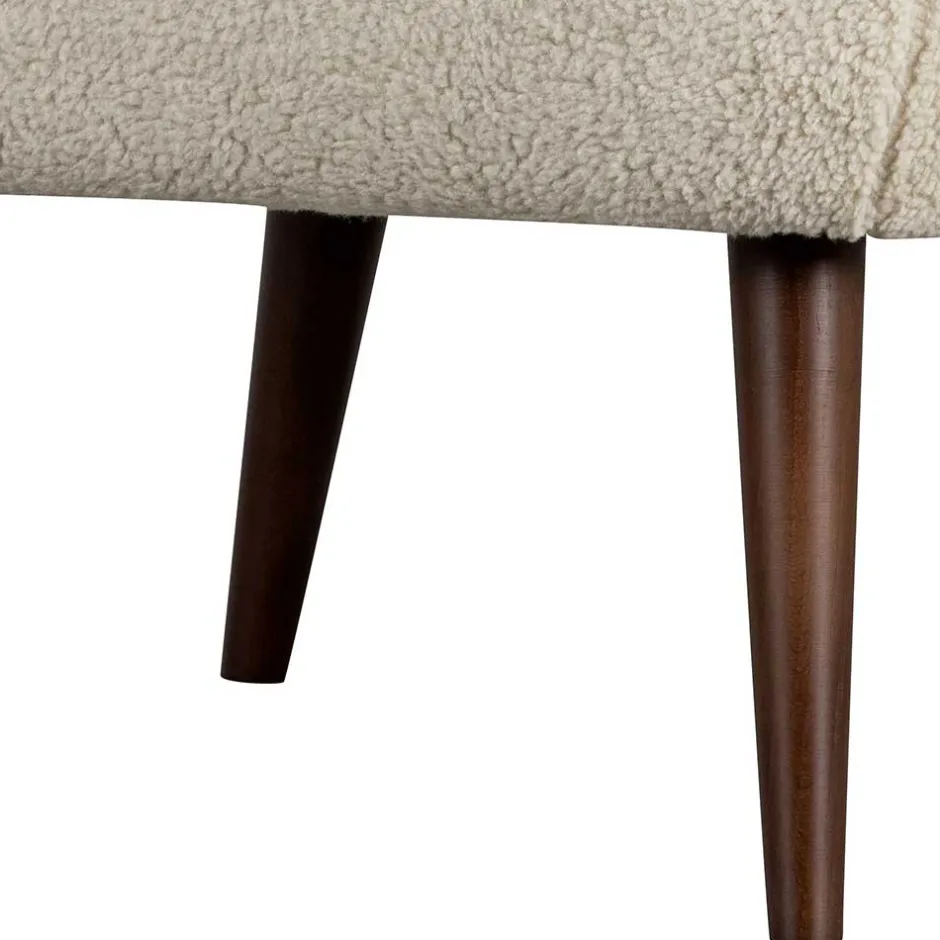 Wohnen Retro Sessel aus Webplüsch in Off-White - Phinia