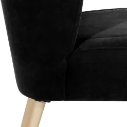 Wohnen Retro Sessel in Schwarz Velours - Kerou