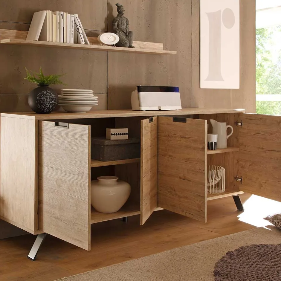 Wohnen Retro Sideboard Rodonda in Eiche