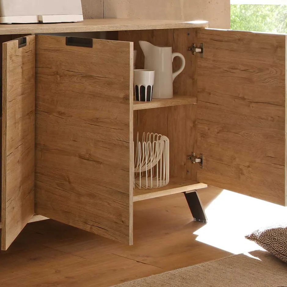 Wohnen Retro Sideboard Rodonda in Eiche