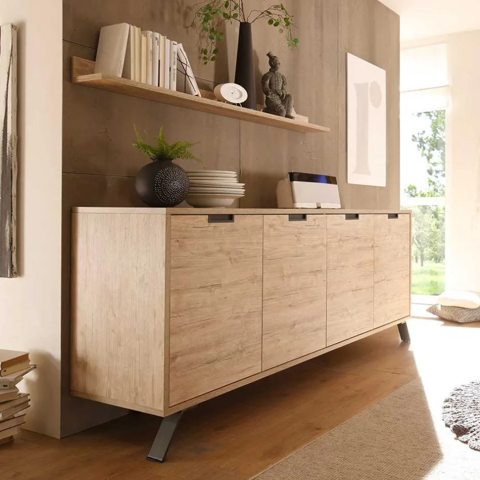 Wohnen Retro Sideboard Rodonda in Eiche