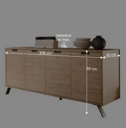 Wohnen Retro Sideboard Rodonda in Eiche