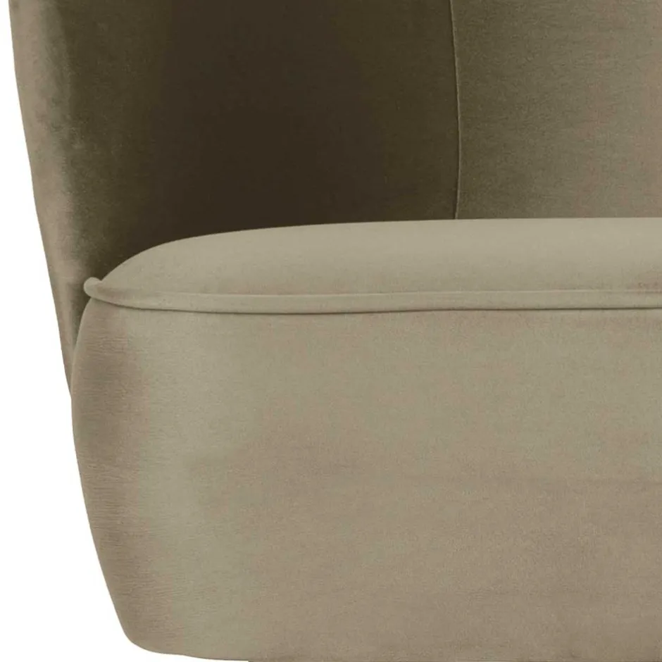 Retro Style Sessel in Khaki Samtbezug - Cuba^Wohnen Best