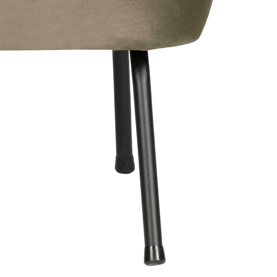 Retro Style Sessel in Khaki Samtbezug - Cuba^Wohnen Best